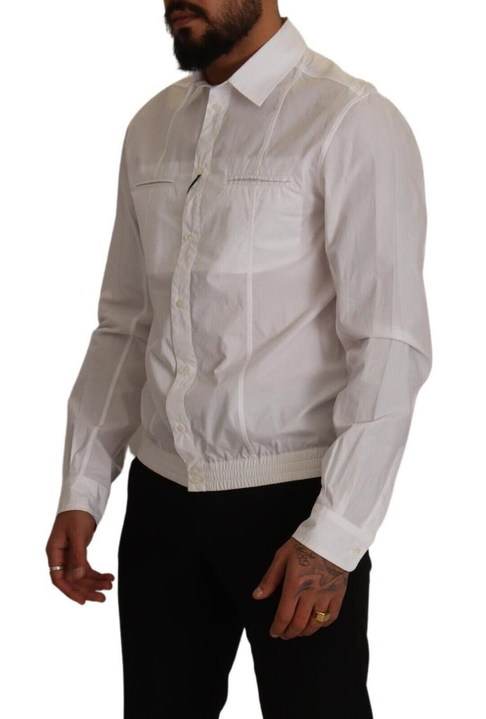 Dolce & Gabbana White Cotton Button Down Men Collared Shirt Dolce & Gabbana