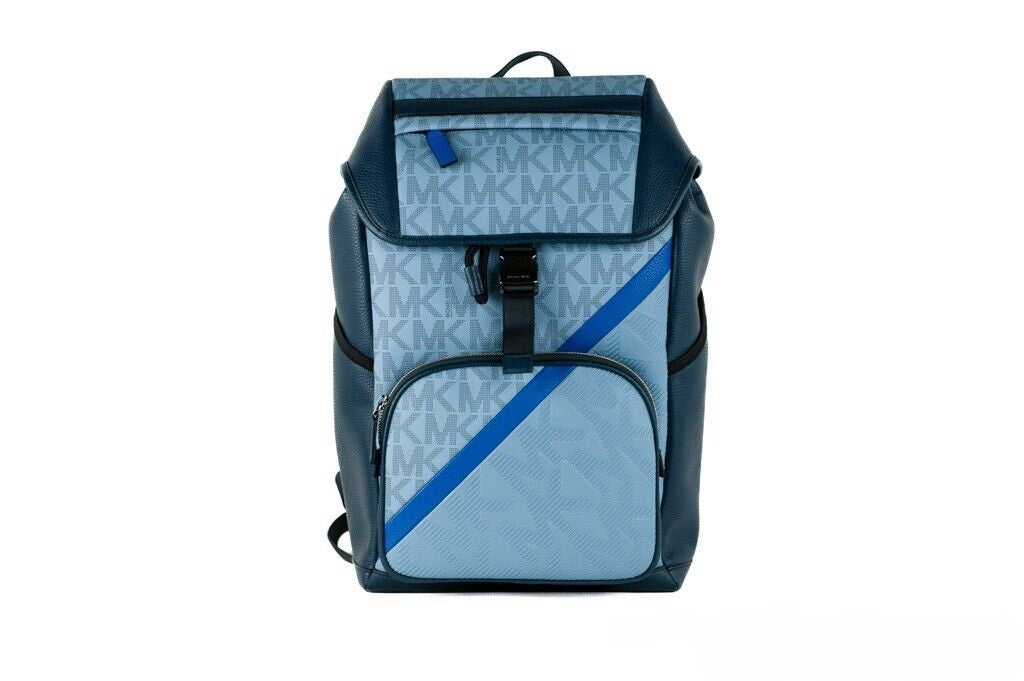 Michael Kors Signature Cooper Sport Flap Chambray Large Backpack Bookbag Bag Michael Kors