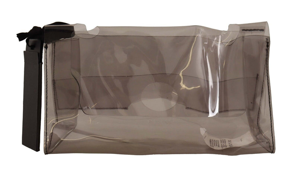 PINKO Black Clear Plastic Transparent Pouch Purse Clutch Bag - Luxe & Glitz