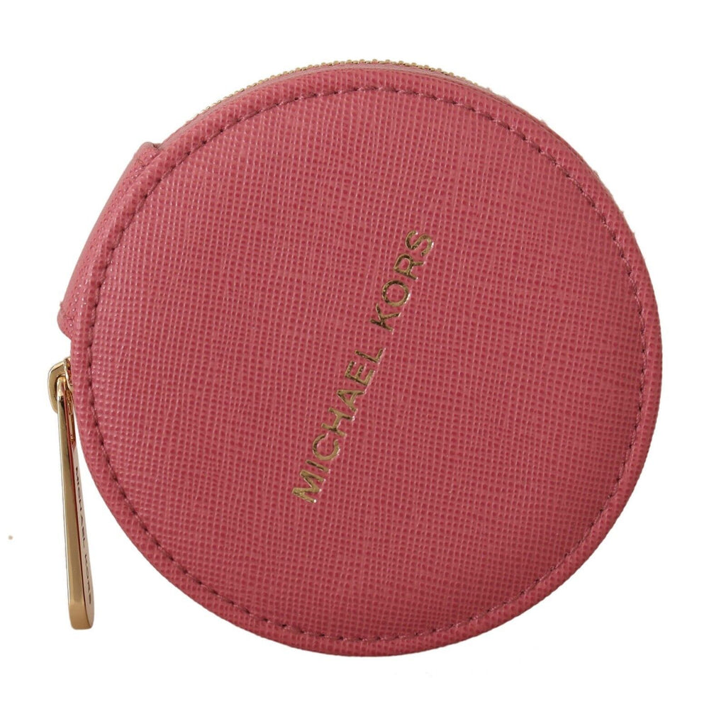 Michael Kors Pink Leather Zip Round Pouch Purse Storage Wallet - Luxe & Glitz