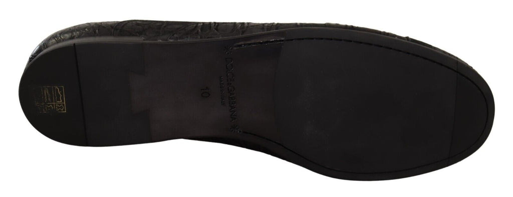 Dolce & Gabbana Black Caiman Leather Mens Oxford Shoes Dolce & Gabbana