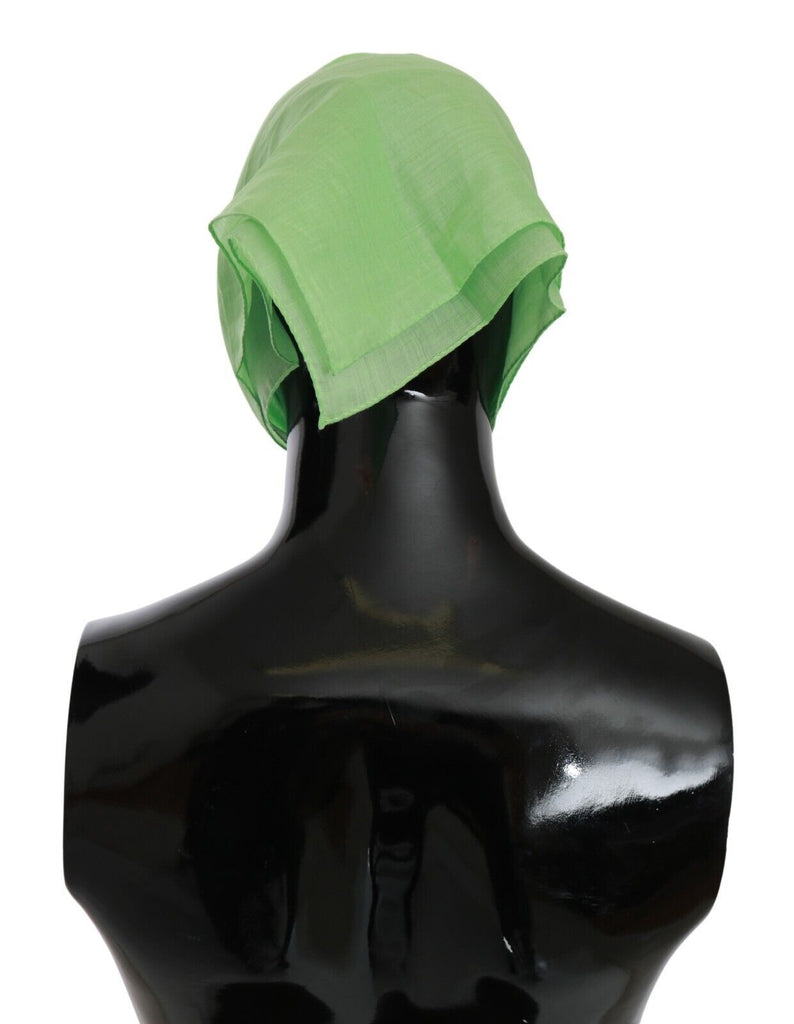 Versace Apple Green Linen Square Foulard Head Wrap Scarf - Luxe & Glitz