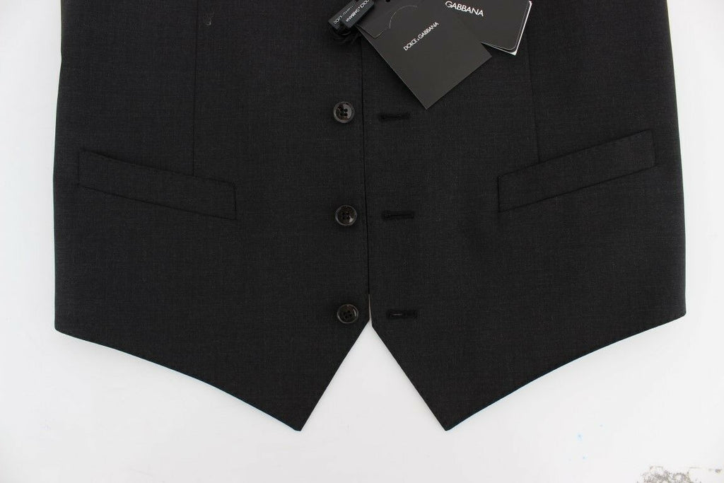 Dolce & Gabbana Gray Wool Stretch Dress Blazer Vest - Luxe & Glitz