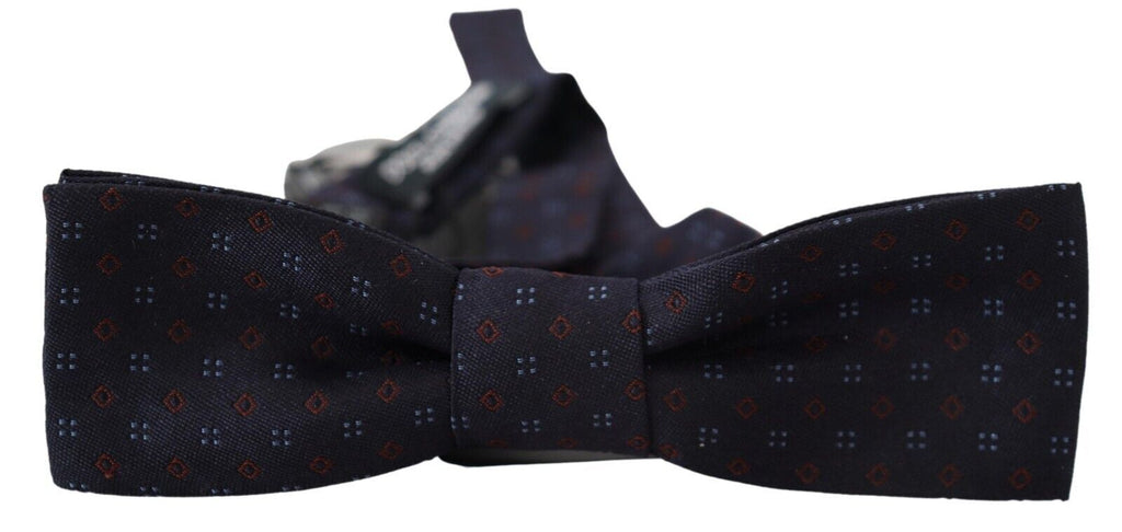 Dolce & Gabbana Blue Silk Patterned Necktie Men Accessory Bow Tie - Luxe & Glitz