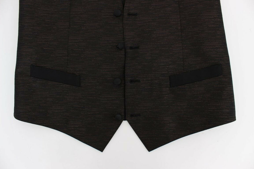 Dolce & Gabbana Black Wool Logo Dress Gilet Vest - Luxe & Glitz