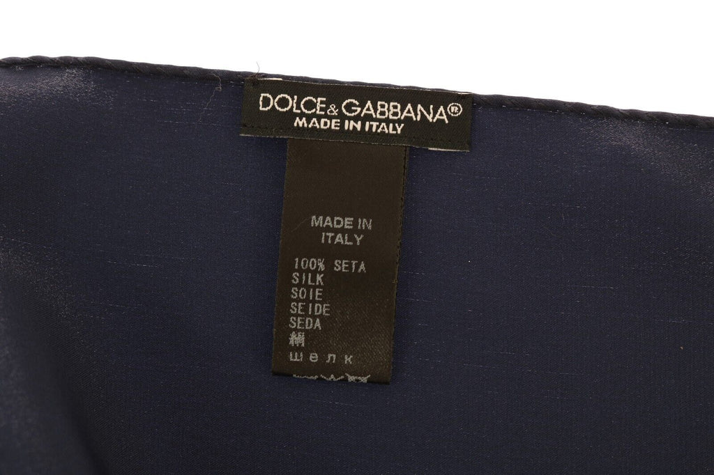 Dolce & Gabbana Blue 100% Silk Square Men Handkerchief Scarf - Luxe & Glitz