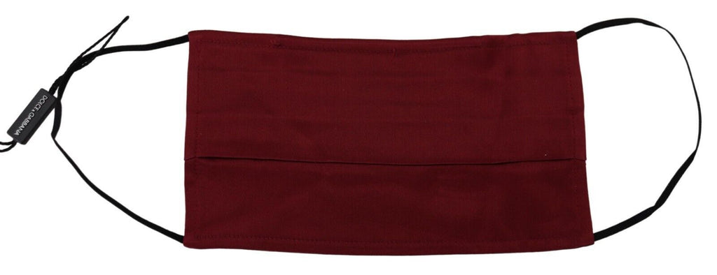 Dolce & Gabbana Maroon Silk Pleated Elastic Ear Strap One Size Face Mask - Luxe & Glitz