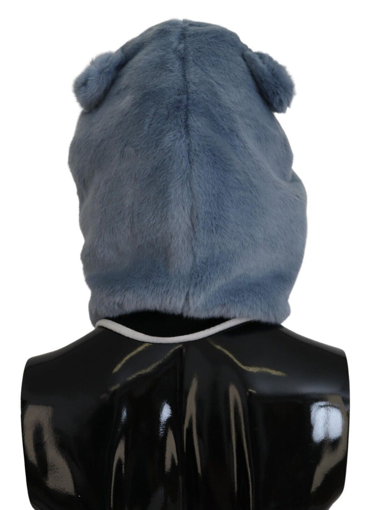 Dolce & Gabbana Blue Bear Fur Whole Head Cap One Size Polyester Hat - Luxe & Glitz