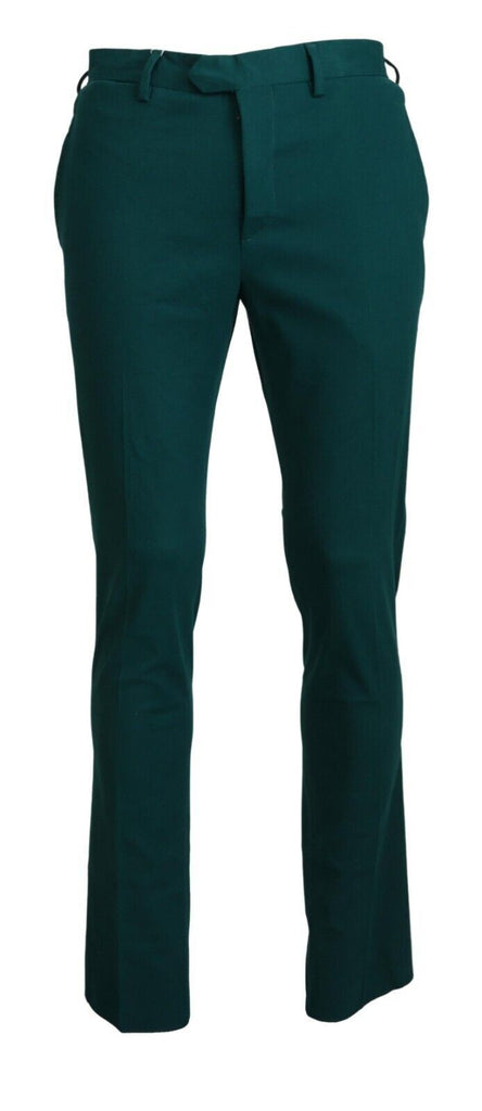 BENCIVENGA Green Straight Fit Men Formal Trousers Pants BENCIVENGA