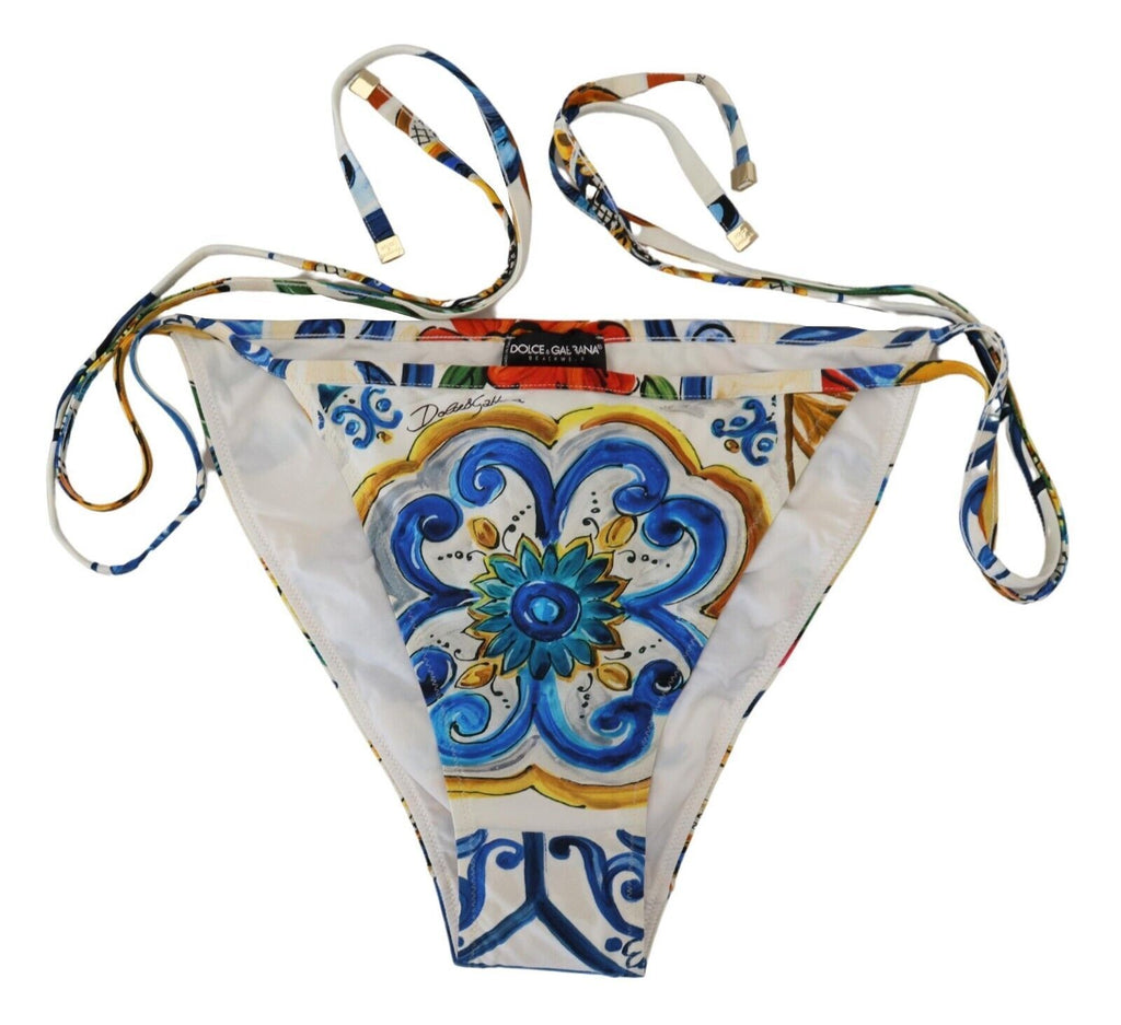 Dolce & Gabbana Multicolor Side Tie Bottom Swimwear Bikini Dolce & Gabbana