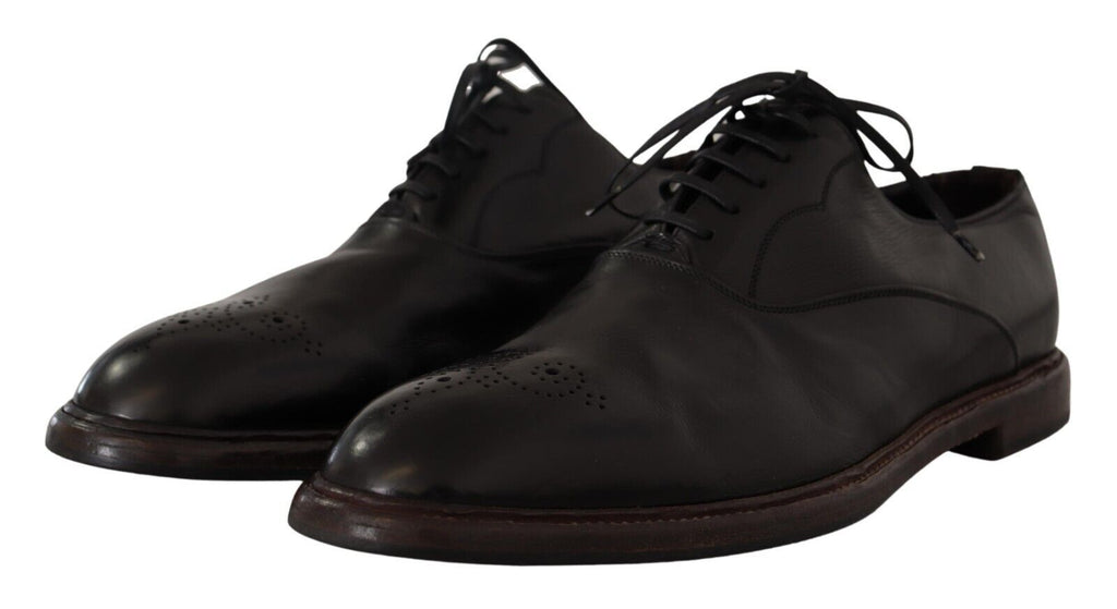 Dolce & Gabbana Black Leather Mens Lace Up Derby Shoes Dolce & Gabbana