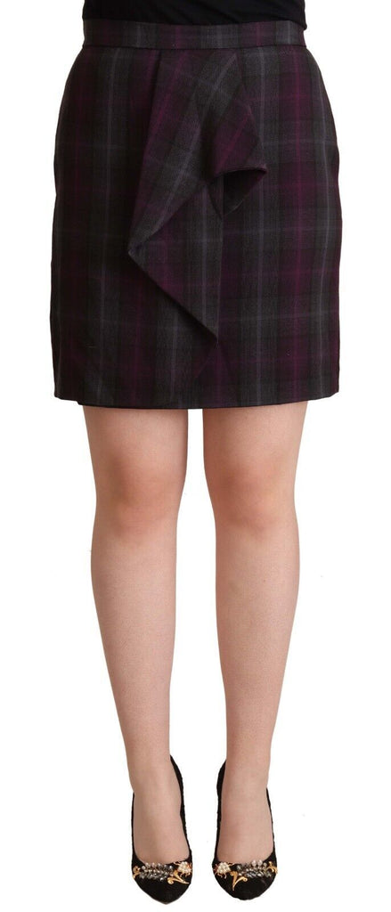 BENCIVENGA Multicolor Checkered Ruffle High Waist Mini Skirt BENCIVENGA