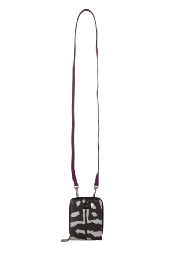 Dolce & Gabbana Black Tiger Leather Mini Bifold Sling Purse Wallet - Luxe & Glitz
