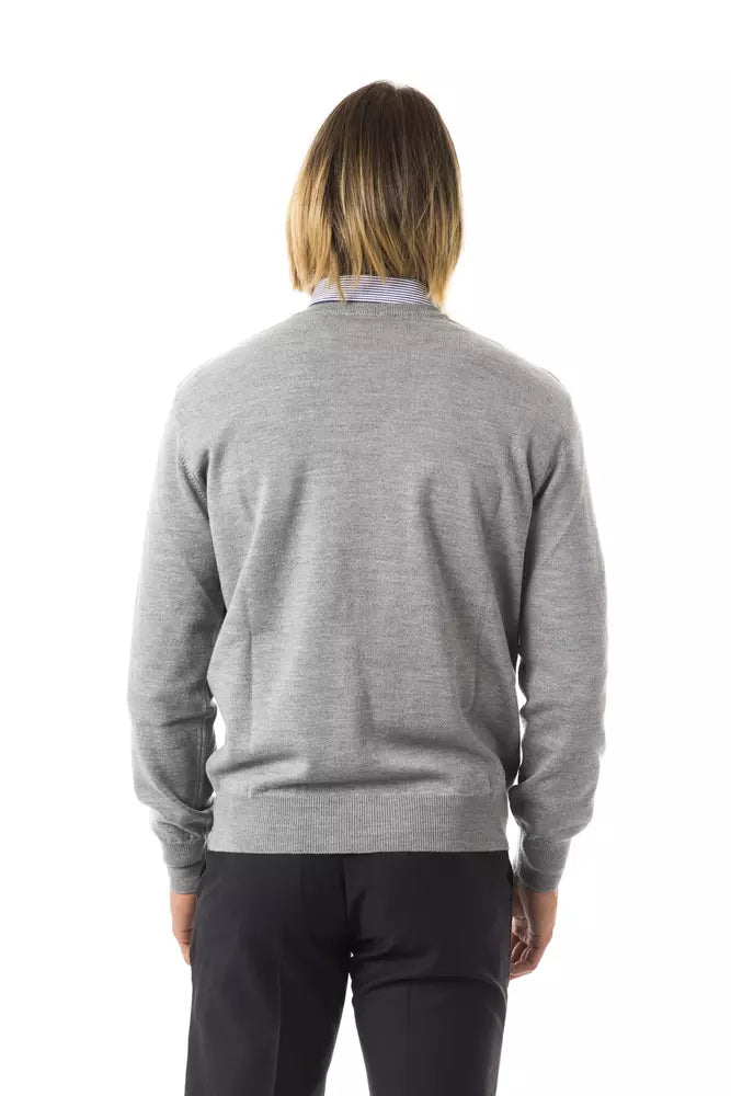 Uominitaliani Gray Wool Sweater - Luxe & Glitz