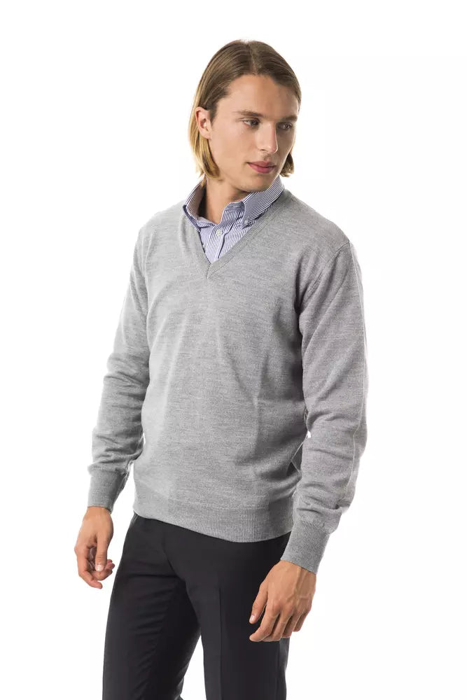 Uominitaliani Gray Wool Sweater - Luxe & Glitz