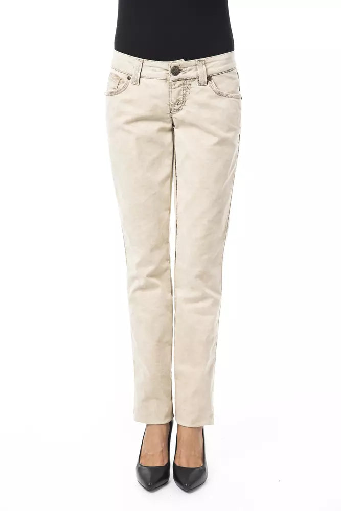 BYBLOS Beige Cotton Jeans & Pant BYBLOS