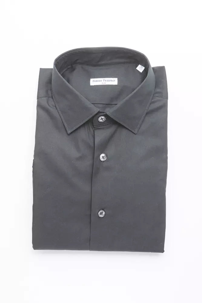 Robert Friedman Black Cotton Shirt - Luxe & Glitz