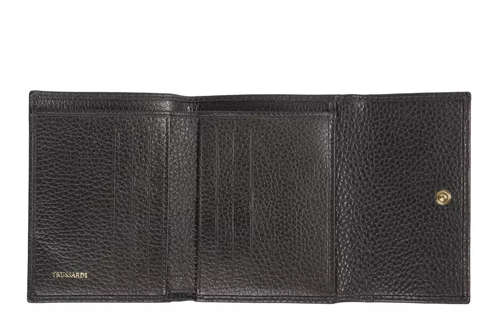 Trussardi Black Leather Wallet - Luxe & Glitz