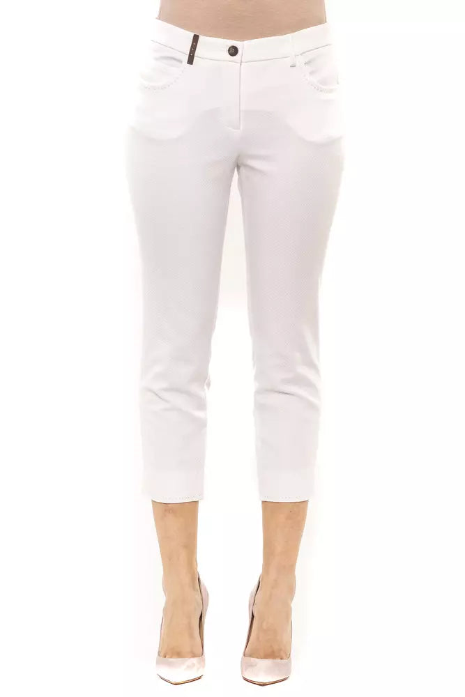 Peserico White Cotton Jeans & Pant - Luxe & Glitz