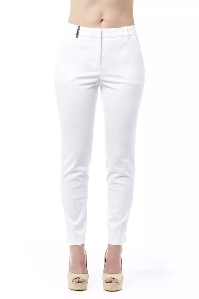 Peserico White Cotton Jeans & Pants Peserico