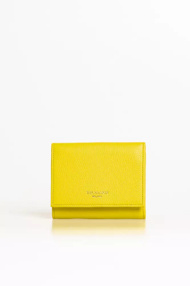 Trussardi Yellow Leather Wallet - Luxe & Glitz