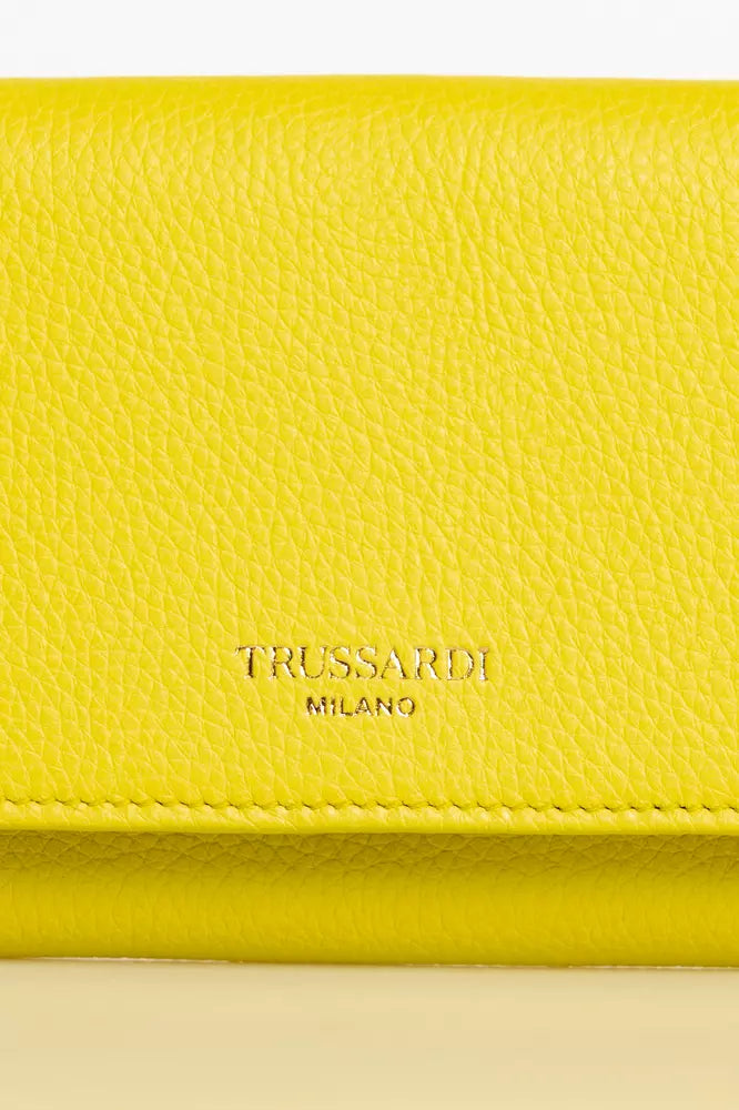 Trussardi Yellow Leather Wallet - Luxe & Glitz