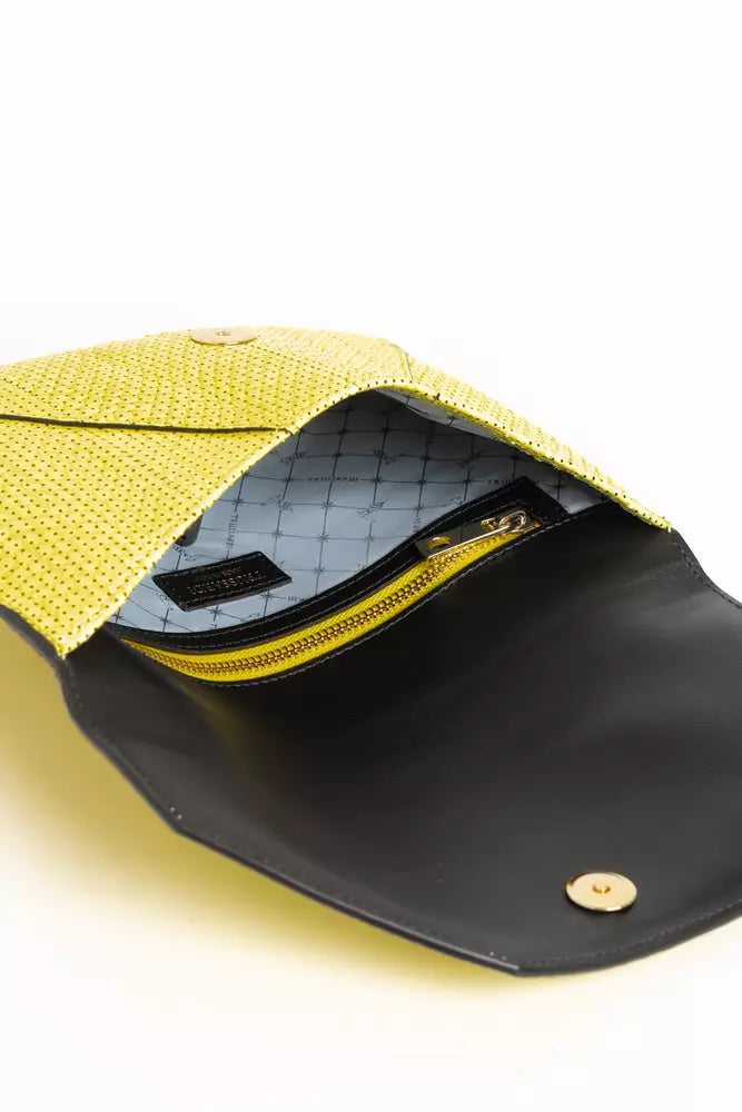 Trussardi Yellow Leather Clutch Bag - Luxe & Glitz