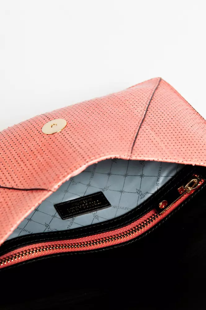 Trussardi Pink Leather Clutch Bag - Luxe & Glitz