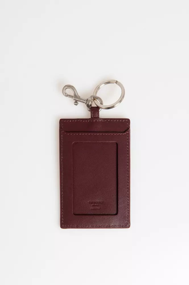Trussardi Brown Leather Keychain - Luxe & Glitz