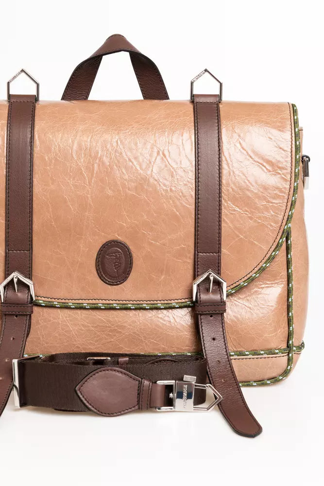 Trussardi Beige Leather Briefcase - Luxe & Glitz