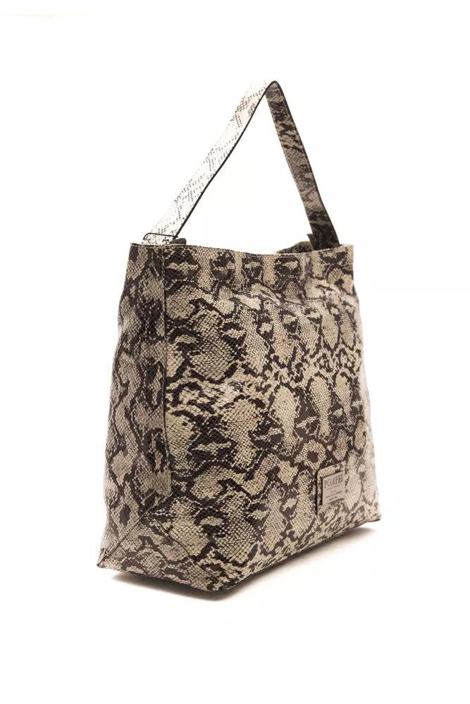Pompei Donatella Gray Leather Shoulder Bag - Luxe & Glitz