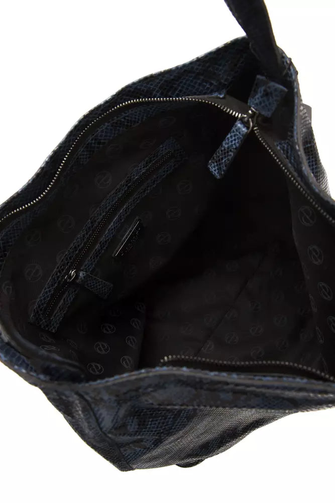 Pompei Donatella Blue Leather Shoulder Bag - Luxe & Glitz