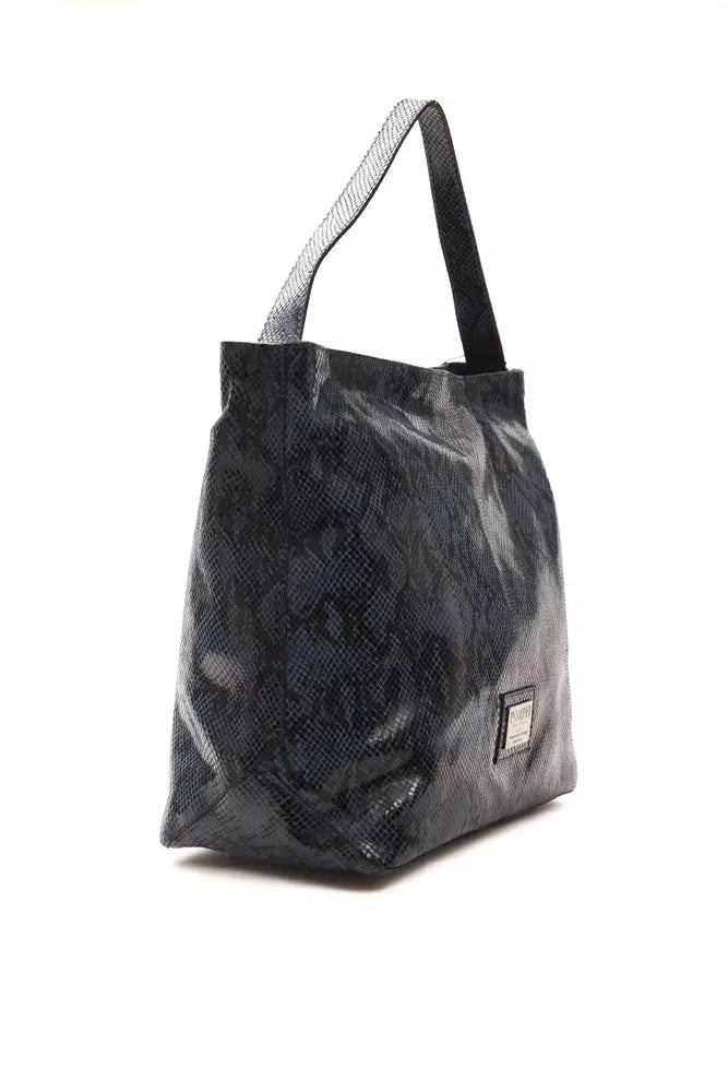 Pompei Donatella Blue Leather Shoulder Bag - Luxe & Glitz