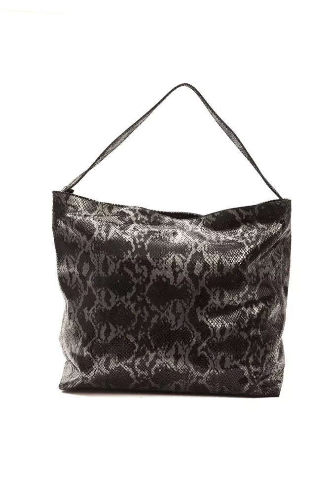 Pompei Donatella Gray Leather Shoulder Bag - Luxe & Glitz