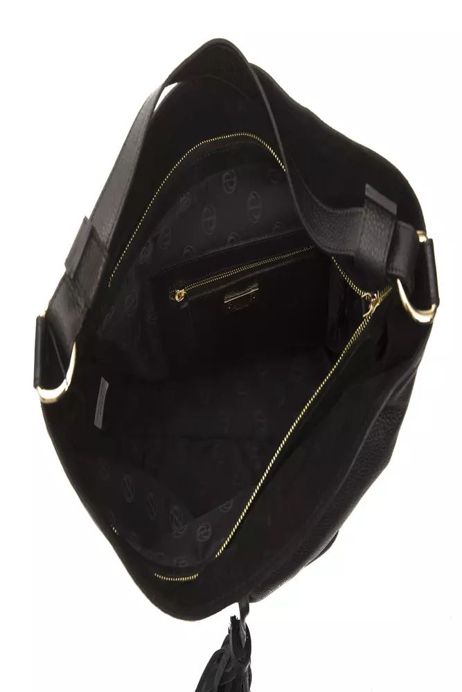 Pompei Donatella Black Leather Shoulder Bag Pompei Donatella