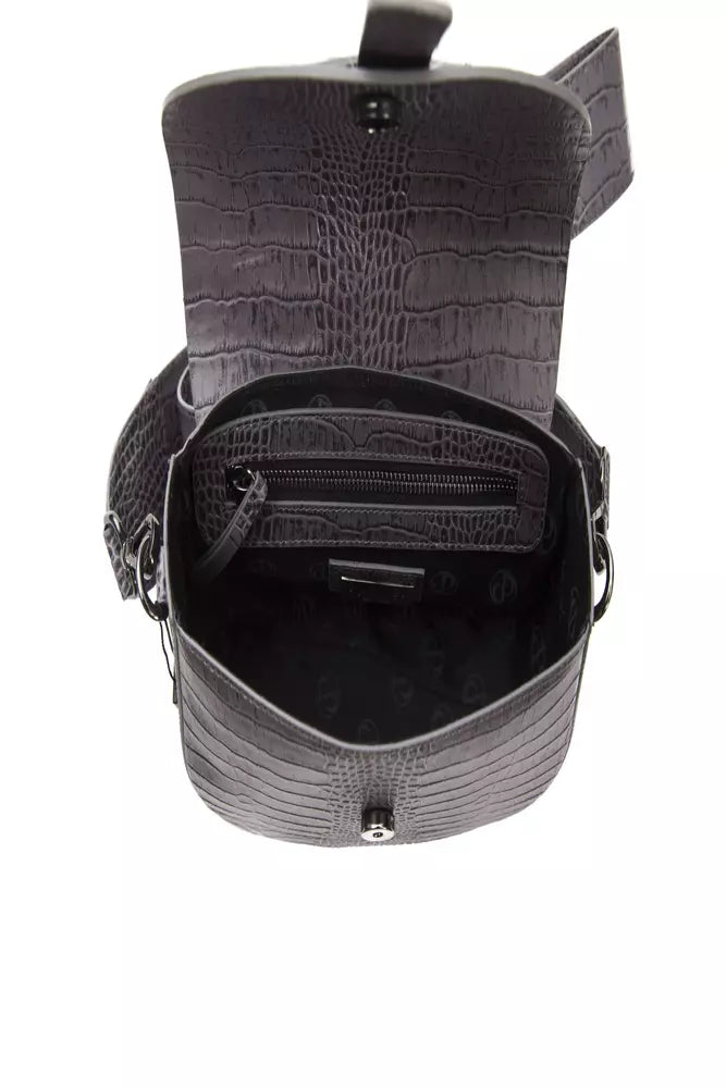 Pompei Donatella Gray Leather Crossbody Bag - Luxe & Glitz