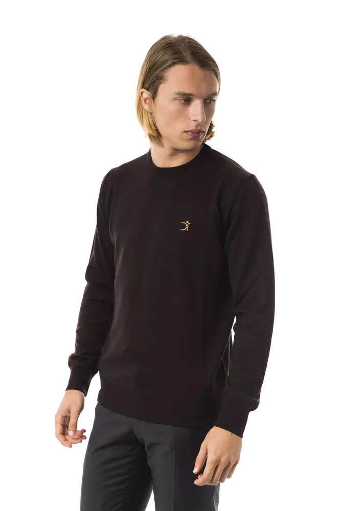 Uominitaliani Brown Merino Wool Sweater - Luxe & Glitz