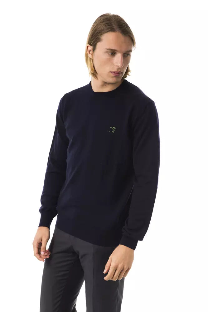 Uominitaliani Blue Merino Wool Sweater - Luxe & Glitz