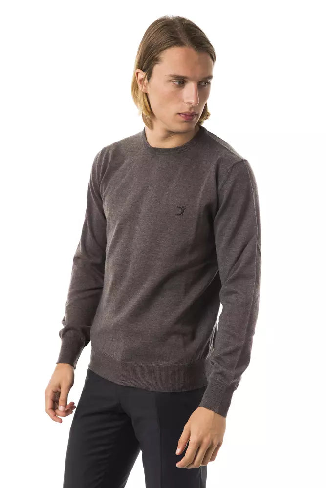 Uominitaliani Gray Merino Wool Sweater - Luxe & Glitz