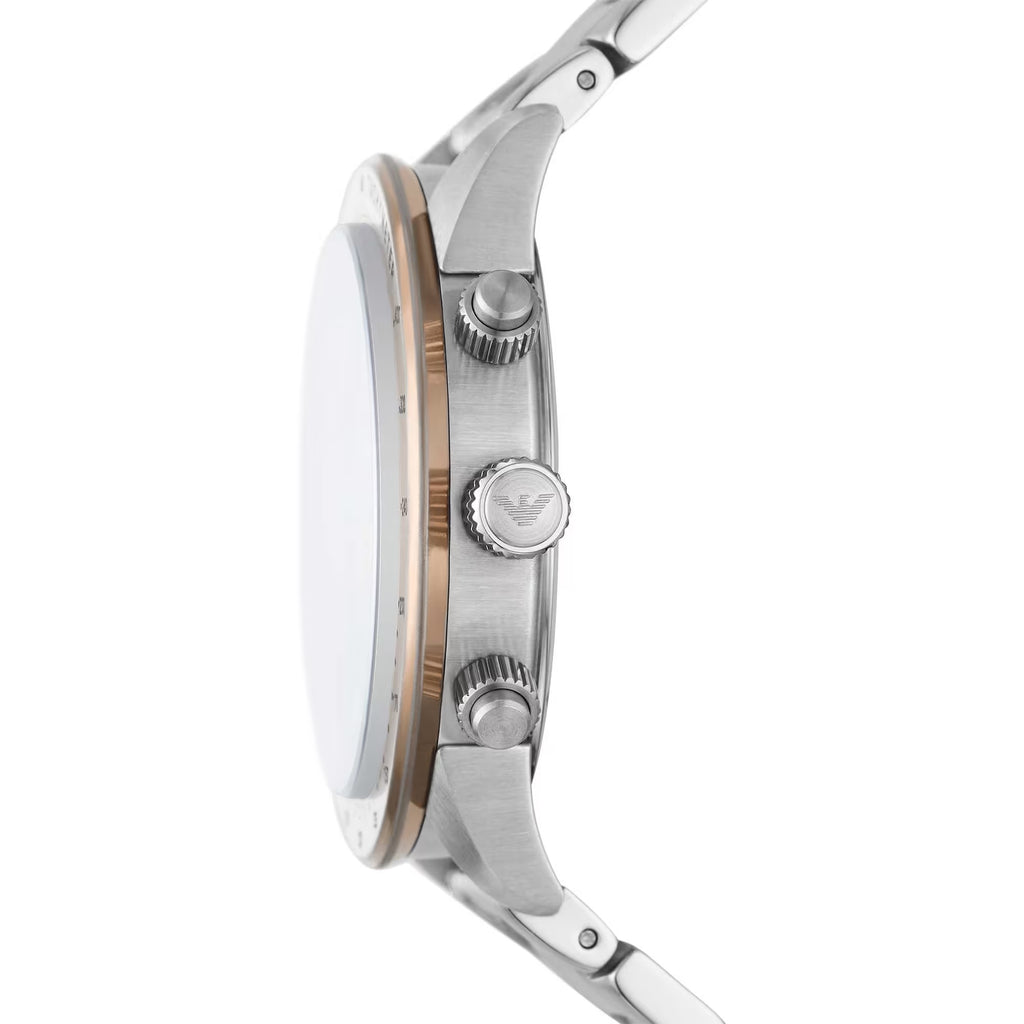 Emporio Armani Bronze and Silver Steel Chronograph Watch Emporio Armani